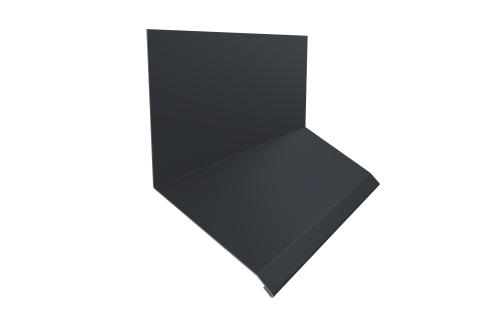 Планка примыкание верхнее к стене фальц Grand Line 150х130х20 0,45 PE с пленкой RAL 7024 мокрый асфальт (3м)