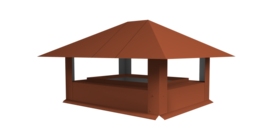 Дымник на трубу 520х390мм 0.5 PurLite Matt с пленкой RAL 8004 терракота