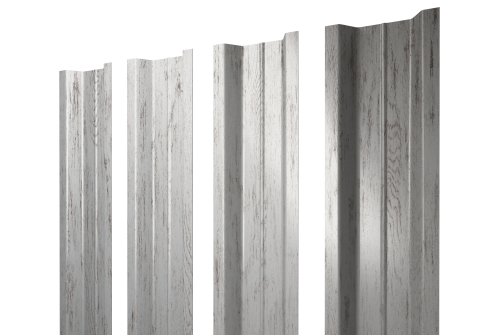 Штакетник П-образный В с прямым резом 0,45 Print Elite Snow Wood TwinColor