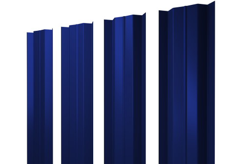Штакетник М-образный В с прямым резом 0.45 PE RAL 5002 ультрамариново-синий