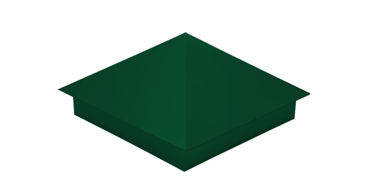 Колпак на столб 390х390мм 0.4 PE с пленкой RAL 6005 зеленый мох