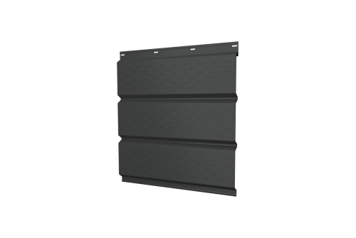 Софит металлический полная перфорация 0,5 Satin с пленкой RAL 7016 антрацитово-серый