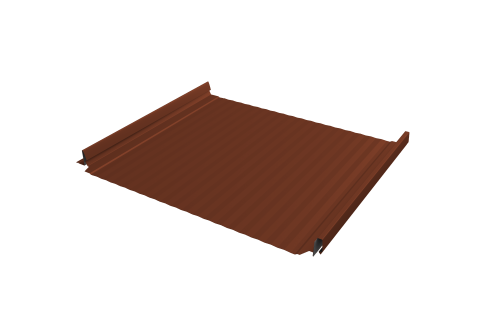 Кликфальц Pro Gofr Grand Line 0,5 Satin с пленкой на замках RAL 8004 терракота