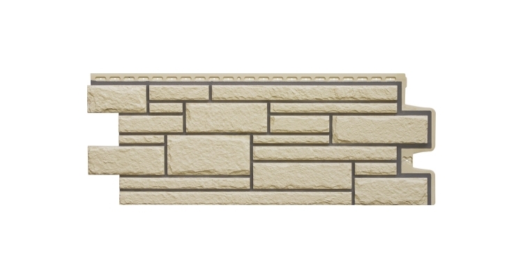 Фасадная панель GL Камелот Design бежевый со швом RAL 7006