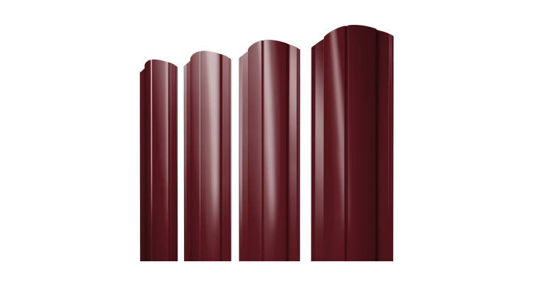 Штакетник Круглый фигурный 0,45 PE-Double RAL 3005 красное вино