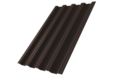 Профнастил НС44 0,5 Satin RR 32 темно-коричневый