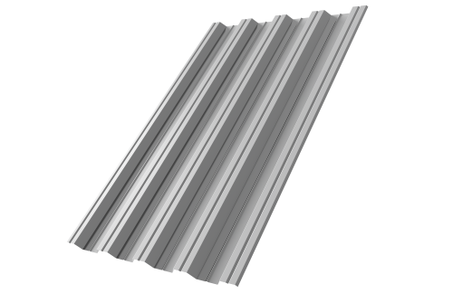 Профнастил НС44 0,5 Satin RAL 9006 бело-алюминиевый