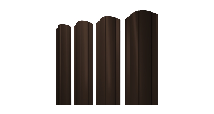 Штакетник Круглый фигурный 0,45 Drap TwinColor RAL 8017 шоколад