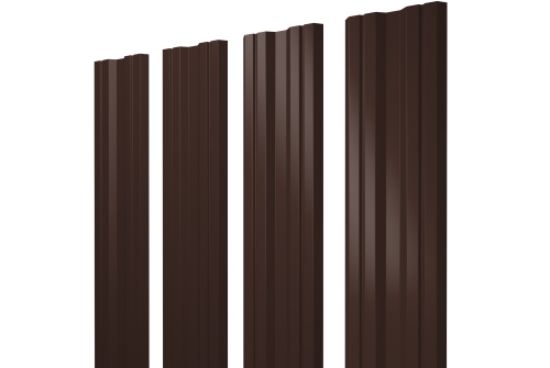 Штакетник Twin с прямым резом 0,45 Drap TwinColor RAL 8017 шоколад