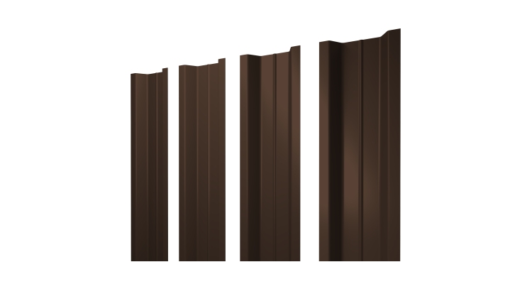 Штакетник П-образный В с прямым резом 0,45 Drap TwinColor RAL 8017 шоколад