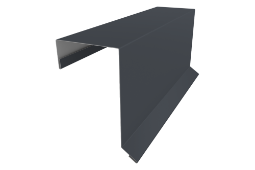Планка торцевая кровельная фальц 65х97 0,45 Drap TX RAL 7024 мокрый асфальт (3м)