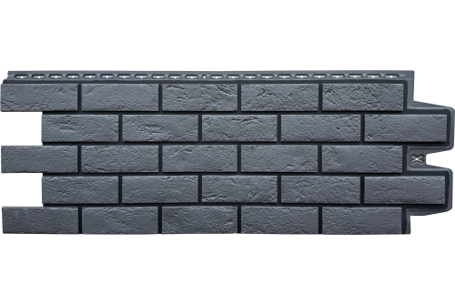 Фасадная панель GL Состаренный кирпич Design графит со швом RAL 9005