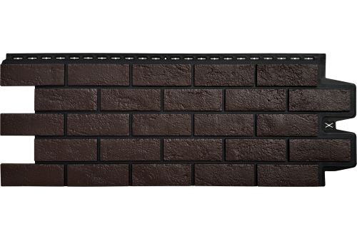 Фасадная панель GL Состаренный кирпич Design шоколадный со швом RAL 9005