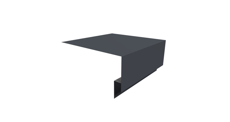 Планка околооконная сложная Экобрус Grand Line 250х75х25 0,45 Drap TwinColor RAL 7024 мокрый асфальт (3м)