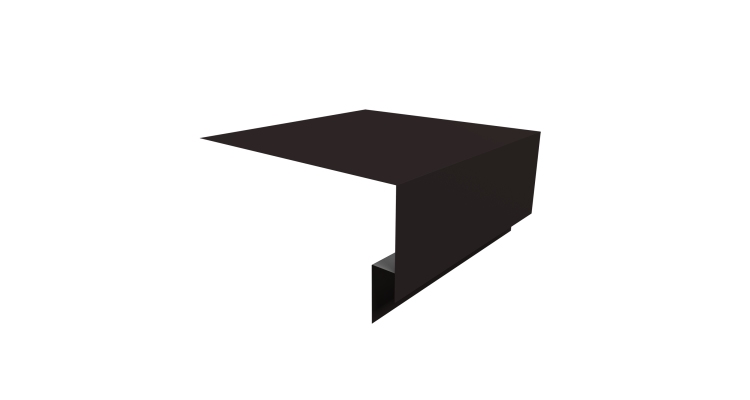 Планка околооконная сложная Экобрус Grand Line 250х75х25 0,5 Satin с пленкой RAL 9005 черный (2м)