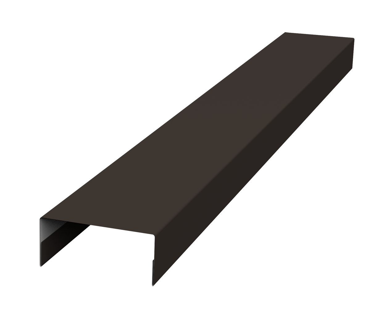 Ламель лицевая 125 забора жалюзи Texas стартовая/финишная для калиток и ворот 0.5 Velur X с пленкой RR 32 темно-коричневый