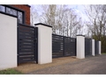 Ламель обратная 125 забора жалюзи Texas стартовая/финишная для калиток и ворот 0,5 Drap с пленкой RAL 7024 мокрый асфальт