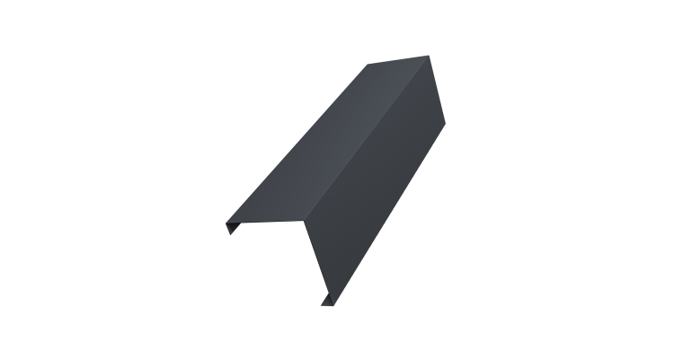 Декоративная накладка на столб универсальная угловая 62х55 для забора жалюзи 0,45 Drap TwinColor RAL 7024 мокрый асфальт (2м)