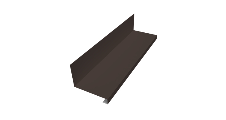 Планка примыкание нижнее к трубе фальц 0,45 Drap TR RR 32 темно-коричневый (2м)