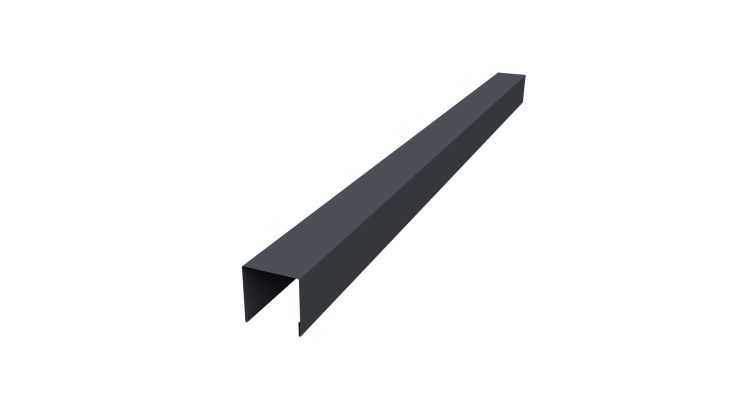 Планка вертикальная лицевая для забора жалюзи Palermo 0,5 Atlas X RAL 7024 мокрый асфальт (2м)