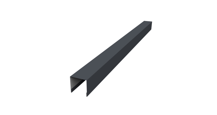 Планка вертикальная лицевая для забора жалюзи Palermo 0,5 Rooftop Бархат RAL 7024 мокрый асфальт (3м)