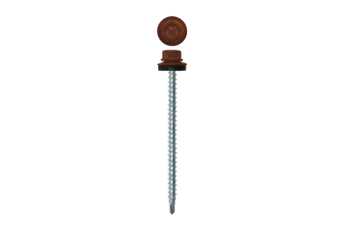 Саморез кровельный Daxmer 4,8х70 RAL 8004 (100) сверло №1