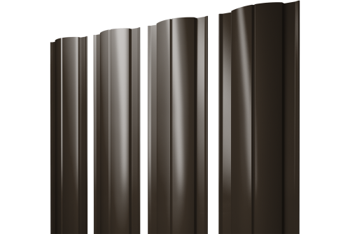 Штакетник Круглый с прямым резом 0,45 PE RR 32 темно-коричневый